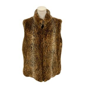 Elegant Faux Fur Animal Print Vest